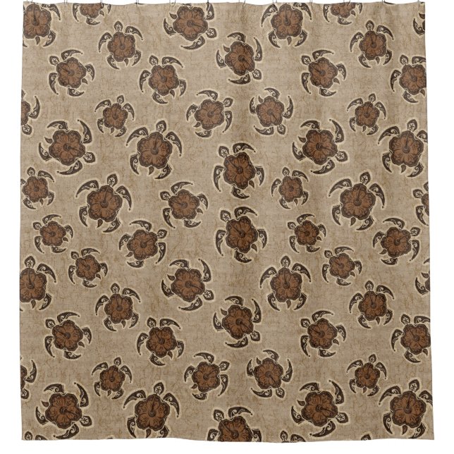 Rideaux De Douche Tortue de Hawaïen de batik de ketmie d'Uhane Honu (Devant)