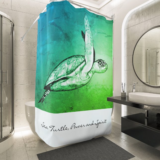 Rideaux De Douche Tortue de mer Art original  (Créateur téléchargé)
