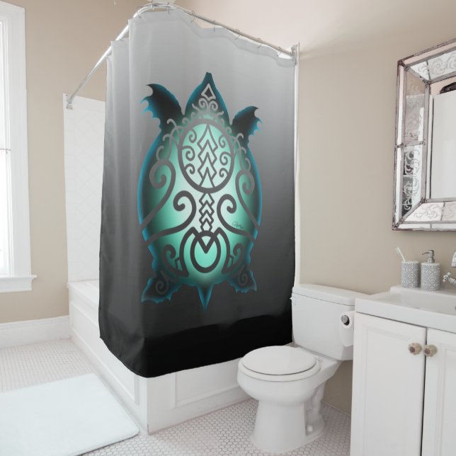 Rideaux De Douche Tortue Snapper Silhouette (En situation)