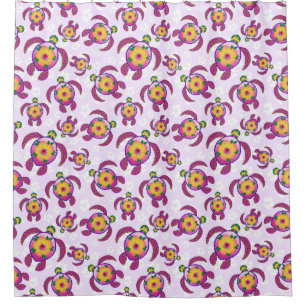 Rideaux De Douche Tortues de Honu rose Hibiscus Fleurs