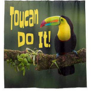 Rideaux De Douche Toucan Le Fait ! Coloré Motivationnel Oiseau amusa