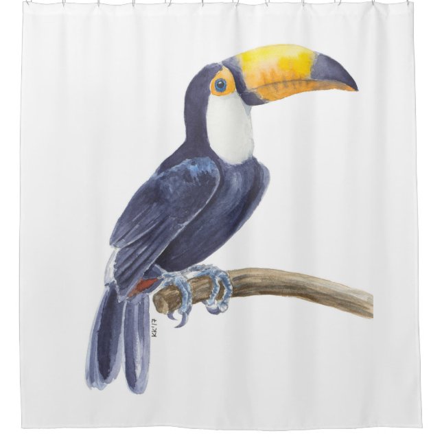 Rideaux De Douche Toucan, oiseau tropical (Devant)