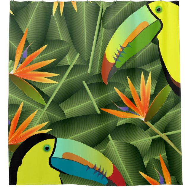Rideaux De Douche Toucans et oiseaux du paradis (Devant)