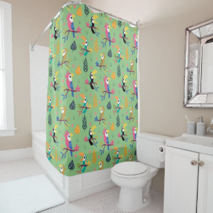 Rideaux De Douche Toucans et perroquets