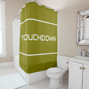 Rideaux De Douche TOUCHDOWN Élégantes Rayures de Texte Blanches Mode