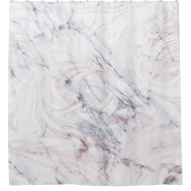 Rideaux De Douche Touche de marbre gris blanc rosé chic tendance (Devant)