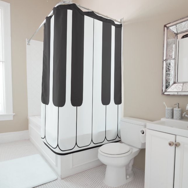Rideaux De Douche Touches de piano (En situation)