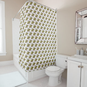 Rideaux De Douche Tour Lion Fleur de Lis Crest Emblem C