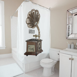 Rideaux De Douche Tourne-disque dessin animé