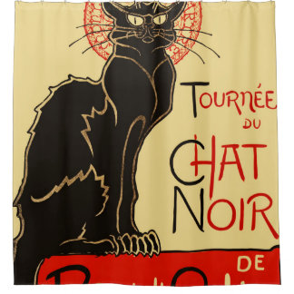 Rideaux De Douche Tournée du Conversation noir Art nouveau