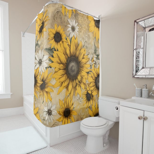 Rideaux De Douche Tournesol (En situation)