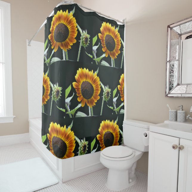 Rideaux De Douche Tournesol brillant (En situation)