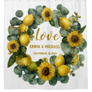 Rideaux De Douche Tournesol Lemon Wreath Love Design