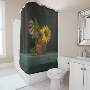 Rideaux De Douche Tournesol Vintage Floral Demeure Vie Beaux Art