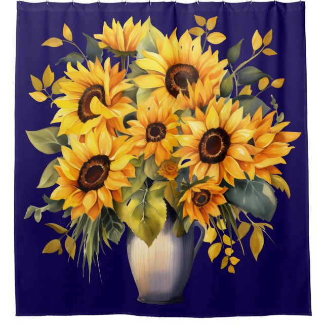 Rideaux de douche Tournesols dans un vase (Devant)