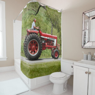 Rideaux De Douche tracteur rouge