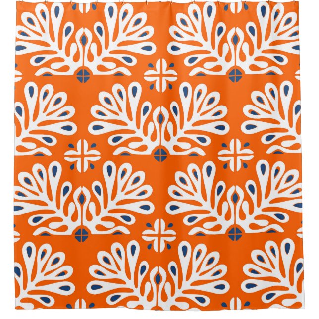 Rideaux De Douche Tradition scandinave : Mosaïque florale ethnique. (Devant)