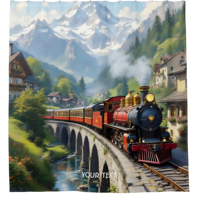 Rideaux De Douche Train antique Imaginaire Crimson (Devant)