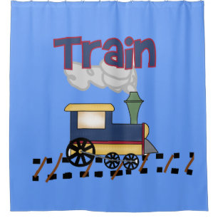Rideaux De Douche Train sur la voie des enfants Transport Locomotive