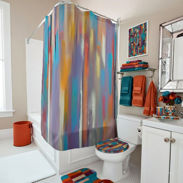 Rideaux De Douche Traînées de peinture colorée (Créateur téléchargé)