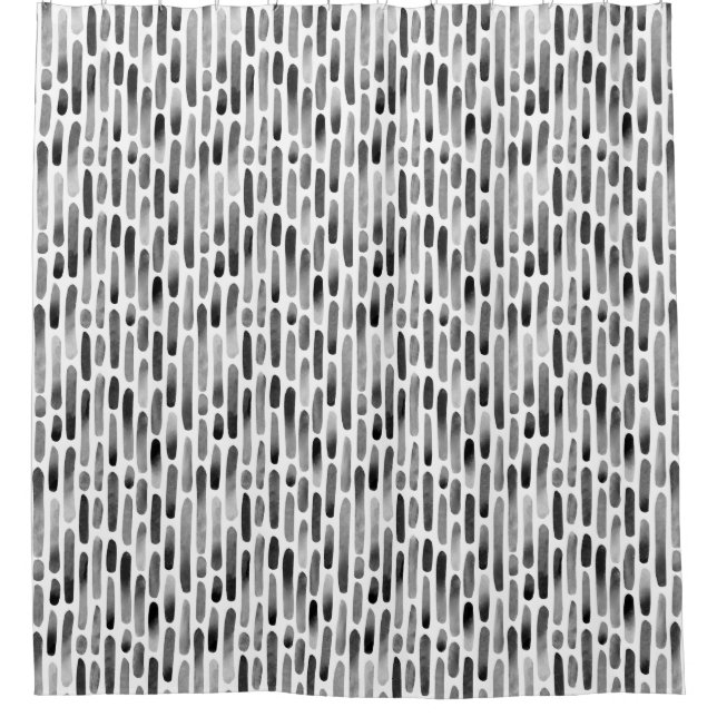 Rideaux De Douche Traits d'aquarelle 091121 - Jeté noir et blanc  (Devant)