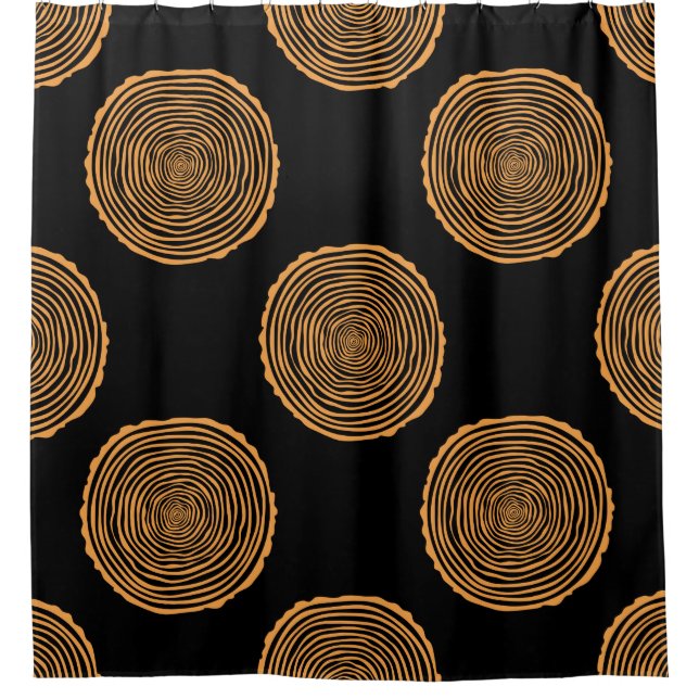 Rideaux De Douche Tree Rings Seamless Pattern. Saw cut tree trunk ba (Devant)