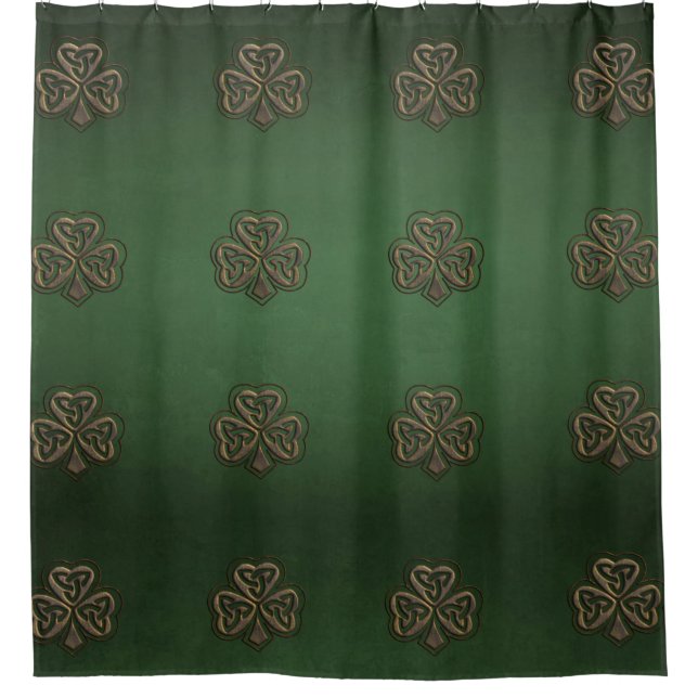 Rideaux De Douche Trendy grundge shamrock irlandais chanceux (Devant)