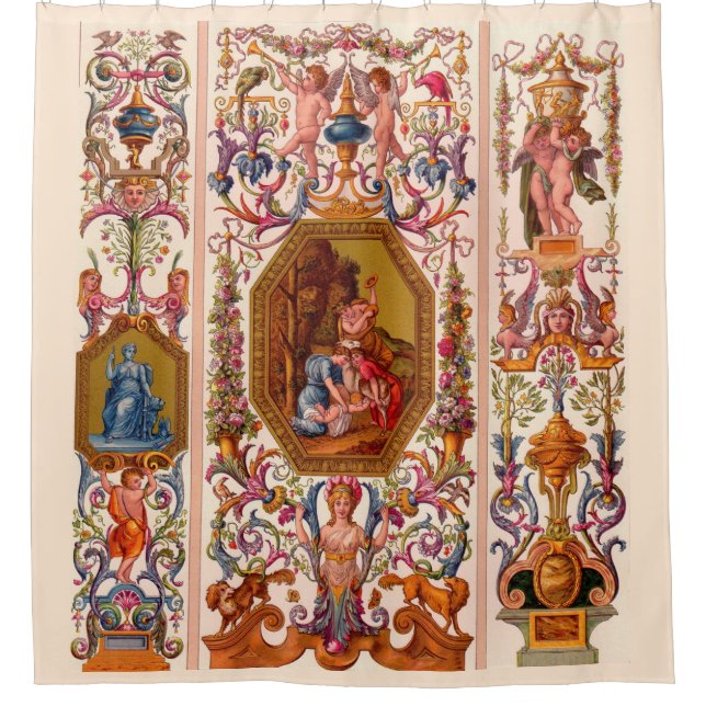 Rideaux De Douche très opulent dessin baroque du XVIIe siècle (Devant)