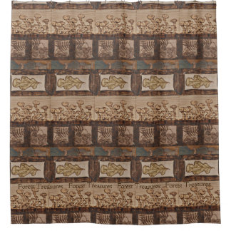 Rideaux De Douche Trésor forestier Bois rustique Décor Cabine