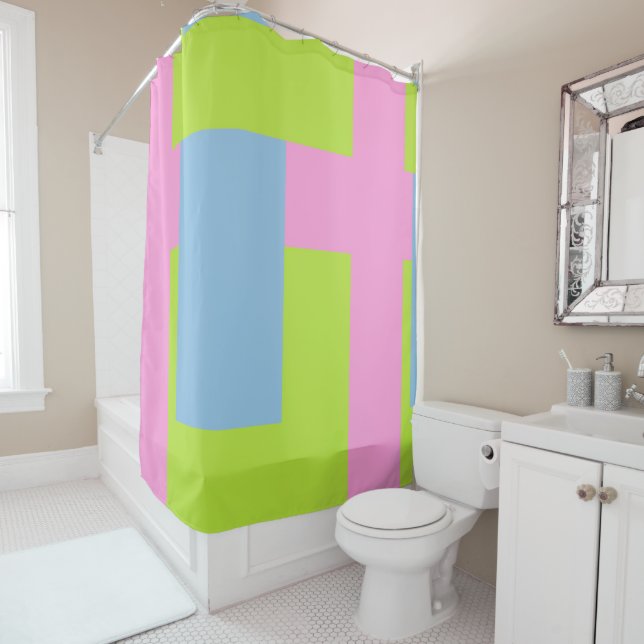 Rideaux De Douche Tri Color Shower Curtain (En situation)