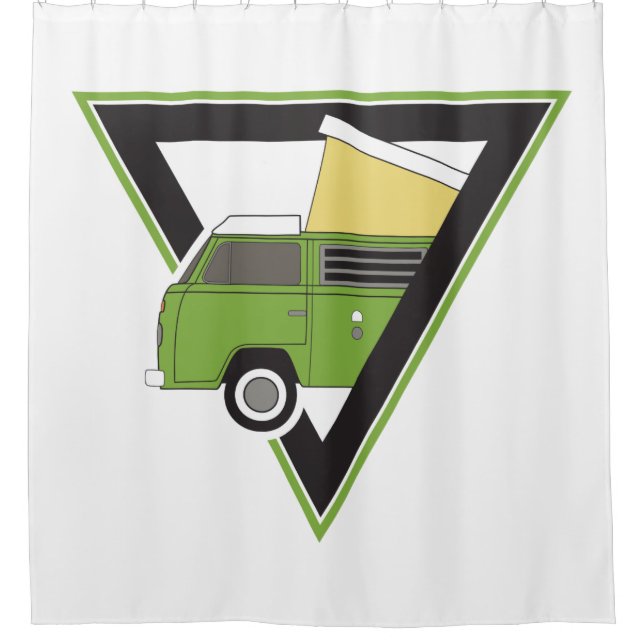 Rideaux De Douche triangle classique camper vert camper van (Devant)