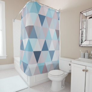 Rideaux De Douche Triangles Bleus Mauve B