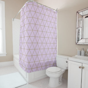 Rideaux De Douche Triangles géométriques lavande or Boho Glam