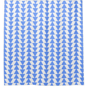 Rideaux De Douche Triangles irréguliers - Bleu bébé sur blanc