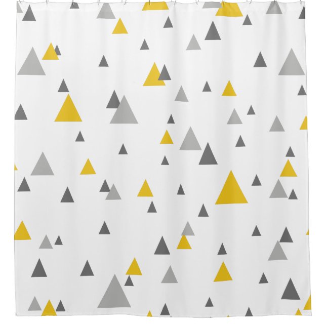 Rideaux De Douche Triangles Jaunes et Gris Motif moderne sans coutur (Devant)