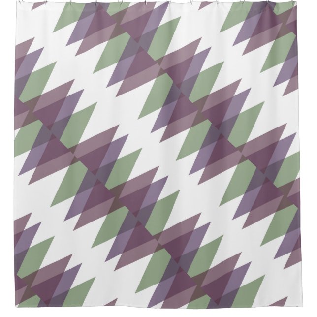 Rideaux De Douche Triangles mauve et vert (Devant)