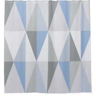 Rideaux De Douche Triangles modernes du milieu du siècle Sky Blue