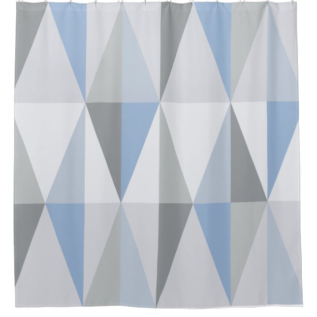 Rideaux De Douche Triangles modernes du milieu du siècle Sky Blue (Devant)