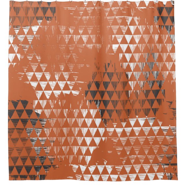Rideaux De Douche Triangles sans joint : Arrière - plan orange (Devant)