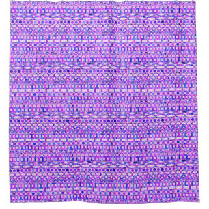 Rideaux De Douche Tribal Batik - nuances violet violet violet