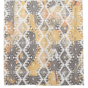 Rideaux De Douche Tribal géométrique Boho : Motif en détresse.