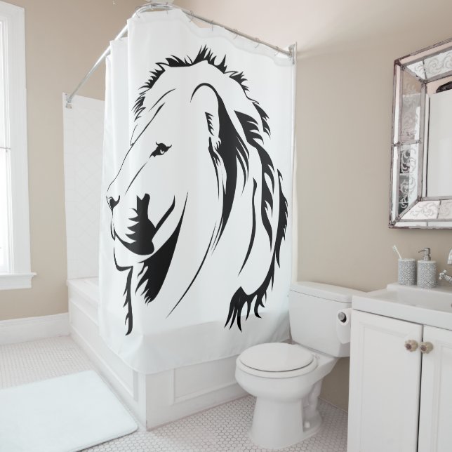 Rideaux De Douche Tribal Lion (En situation)