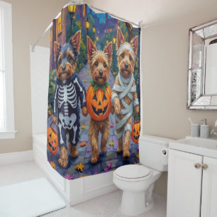 Rideaux De Douche Trick-or-Treat de Terrier Australien pour Hallowee