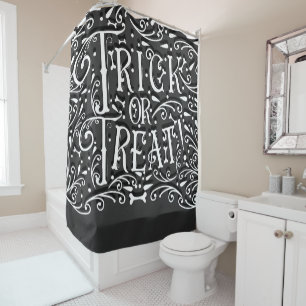 Rideaux De Douche Trick or Treat Vintage Os de Craie Halloween