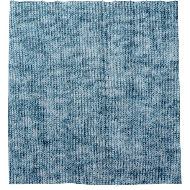 Rideaux De Douche Tricot bleu texture laine fermer fond photo (Devant)