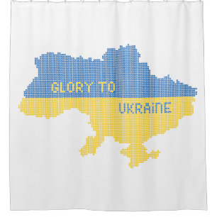 Rideaux De Douche Tricot Ukraine texte de la carte d'Etat Gloire à l