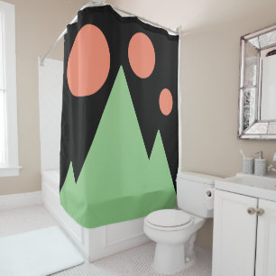 Rideaux De Douche Triple Salmo Suns Montagnes Sage Art Abstrait