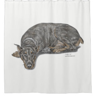 Rideaux De Douche Triste Coupable À L'Air Doberman