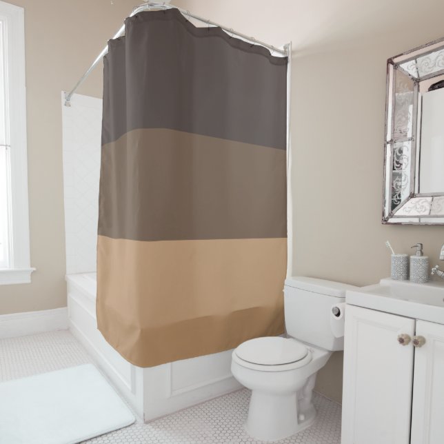 Rideaux De Douche Trois nuances de café Brown (En situation)