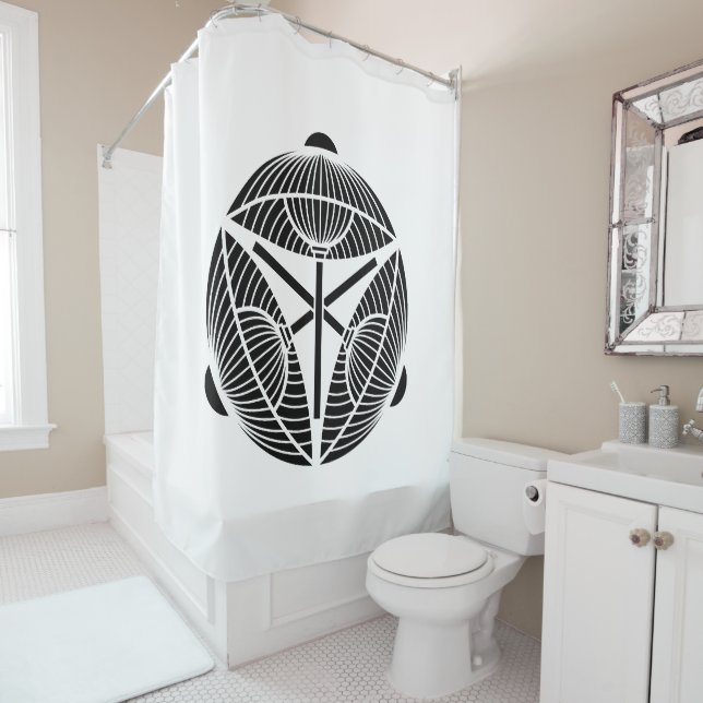 Rideaux De Douche Trois parapluies japonais ouverts (En situation)